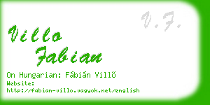 villo fabian business card
