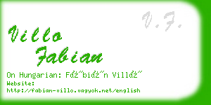 villo fabian business card